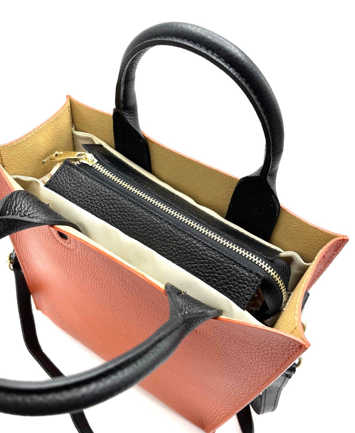 Suie Valentini srl - Genuine Leather Shoulder Bag for Women, Made in Italy, Art. 112445: Orange