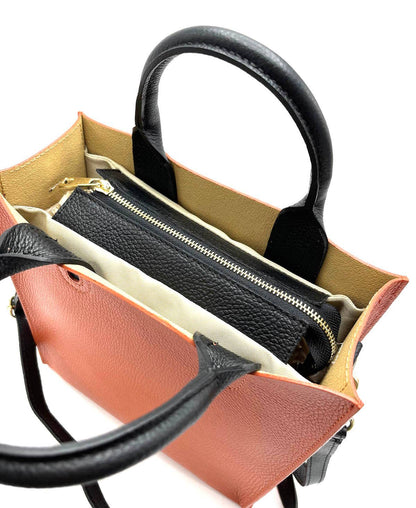 Suie Valentini srl - Genuine Leather Shoulder Bag for Women, Made in Italy, Art. 112445: Orange