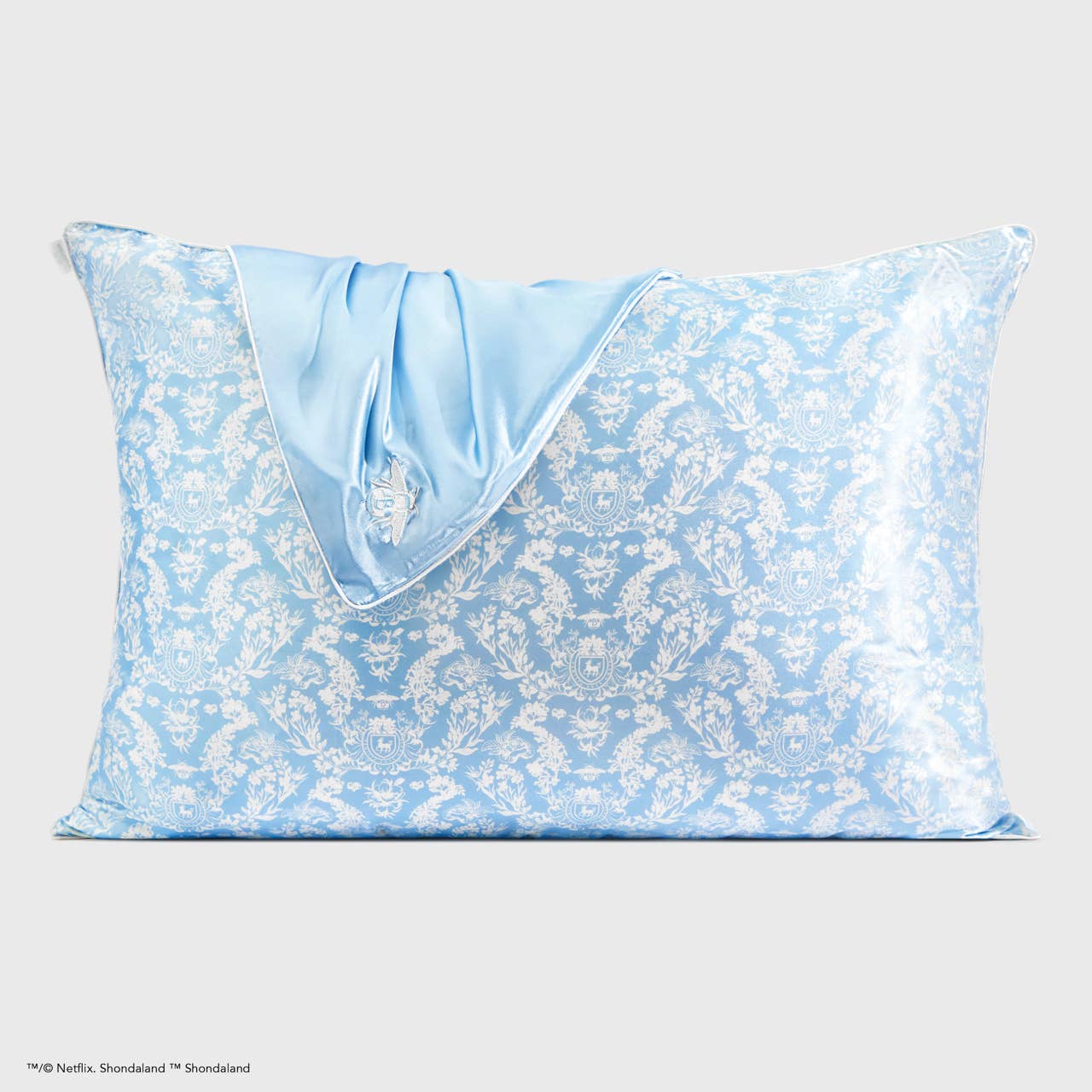 Kitsch x Bridgerton Satin Cushion Cover//Toile De Blue