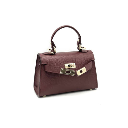 Suie Valentini srl - Genuine leather shoulder bag, Made in Italy, art. 112609: Navy Blue