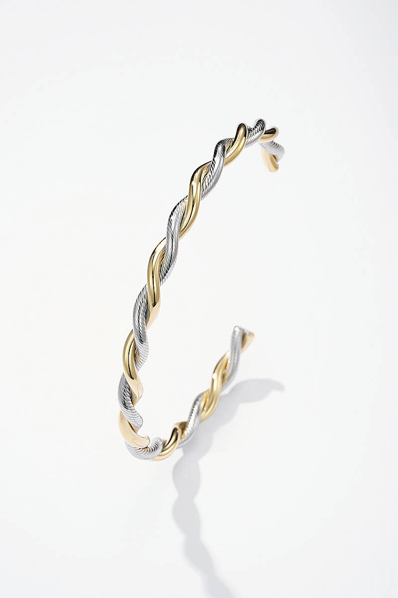 Eleganter Edelstahl-Armreif Bicolor 324AQ192 | BYREN ÉLINE L'ATELIER