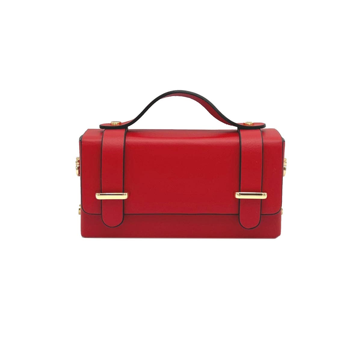 Suie Valentini srl - Genuine leather mini clutch bag with chain, Made in Italy, art. 112591: Bordeaux