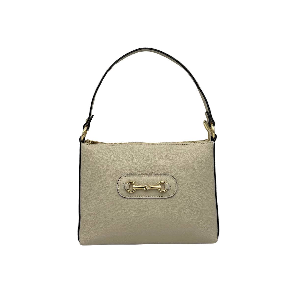 Suie Valentini srl - Genuine Leather Shoulder Bag with Shoulder Strap, Made in Italy, Art. 112660: Camel