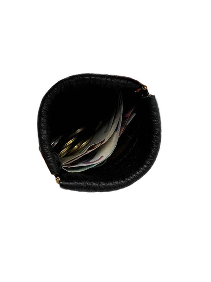 Leder-Münzbörse Schwarz 302003 | Suie Valentini Made in Italy