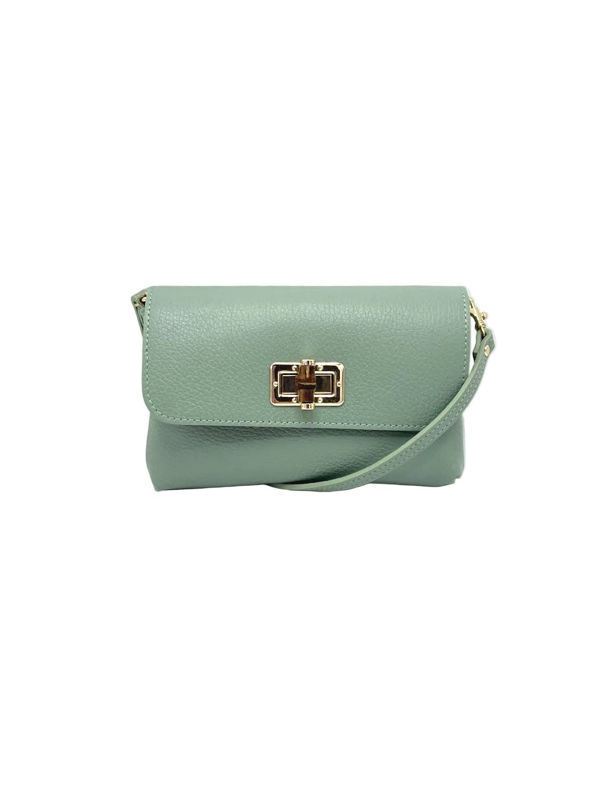 Suie Valentini srl - Summer Collection, Women's Mini Flap Crossbody Bag in Genuine Leather, Made in Italy, Art. 112720: Green