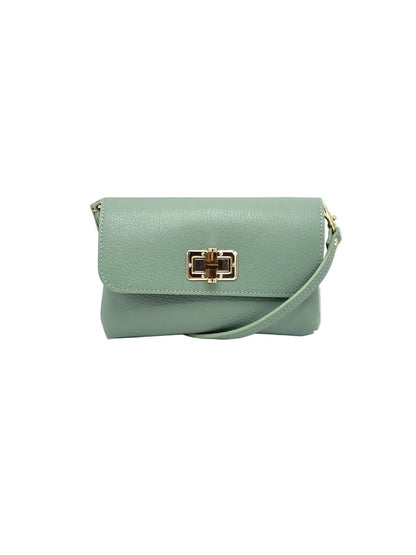 Suie Valentini srl - Summer Collection, Women's Mini Flap Crossbody Bag in Genuine Leather, Made in Italy, Art. 112720: Green
