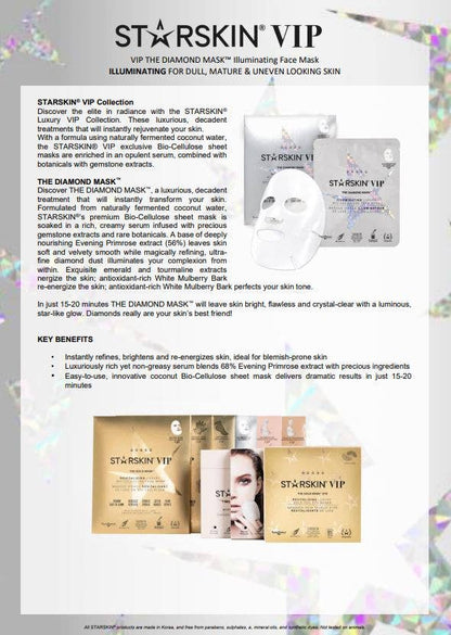 STARSKIN - VIP The Diamond Mask™ Illuminating Bio-Cellulose Face Mask