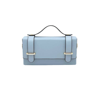 Suie Valentini srl - Genuine leather mini clutch bag with chain, Made in Italy, art. 112591: Bordeaux