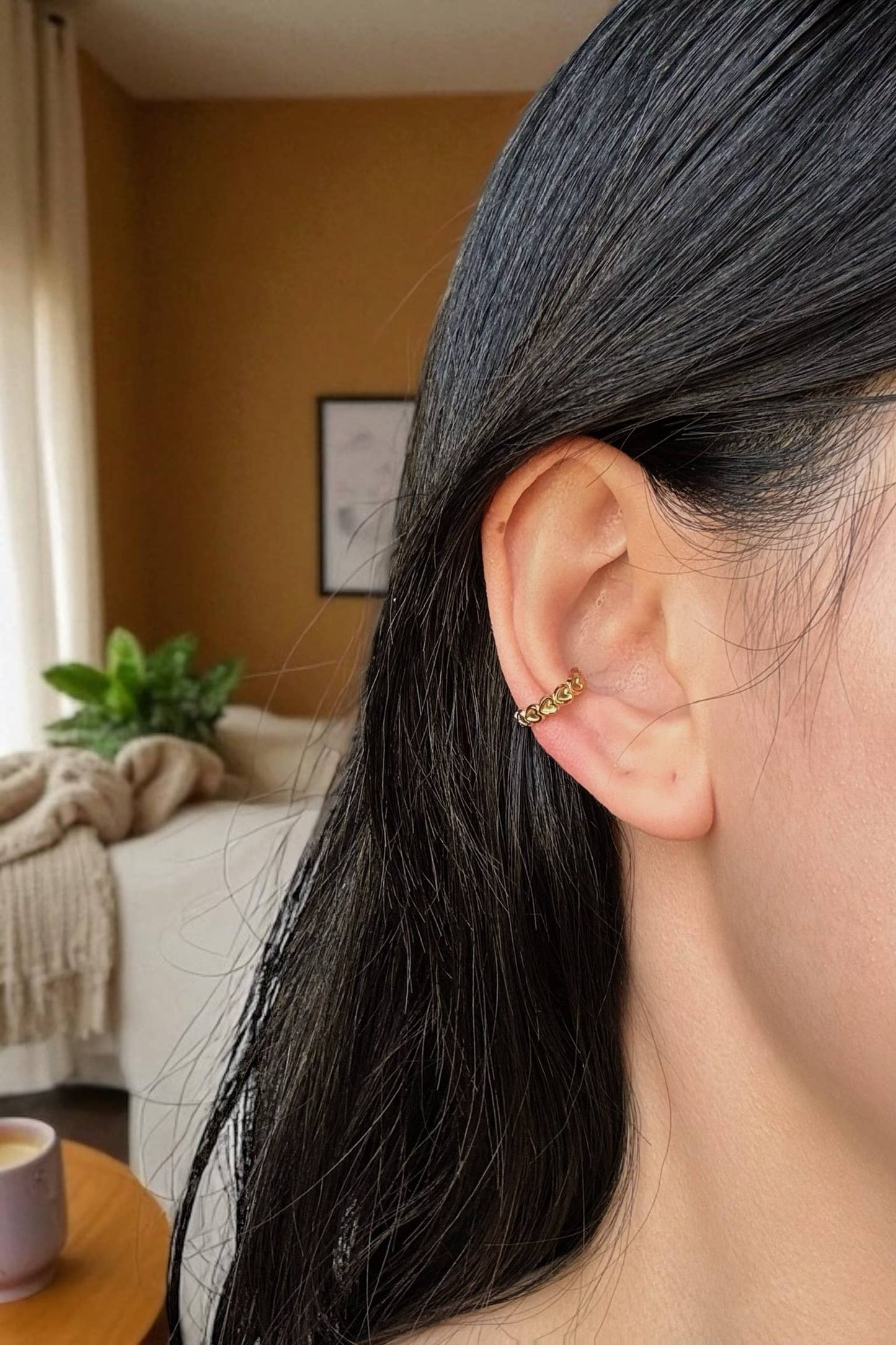 Elegante Edelstahl-Earcuffs Gold 124CA38 | BYREN ÉLINE L'ATELIER