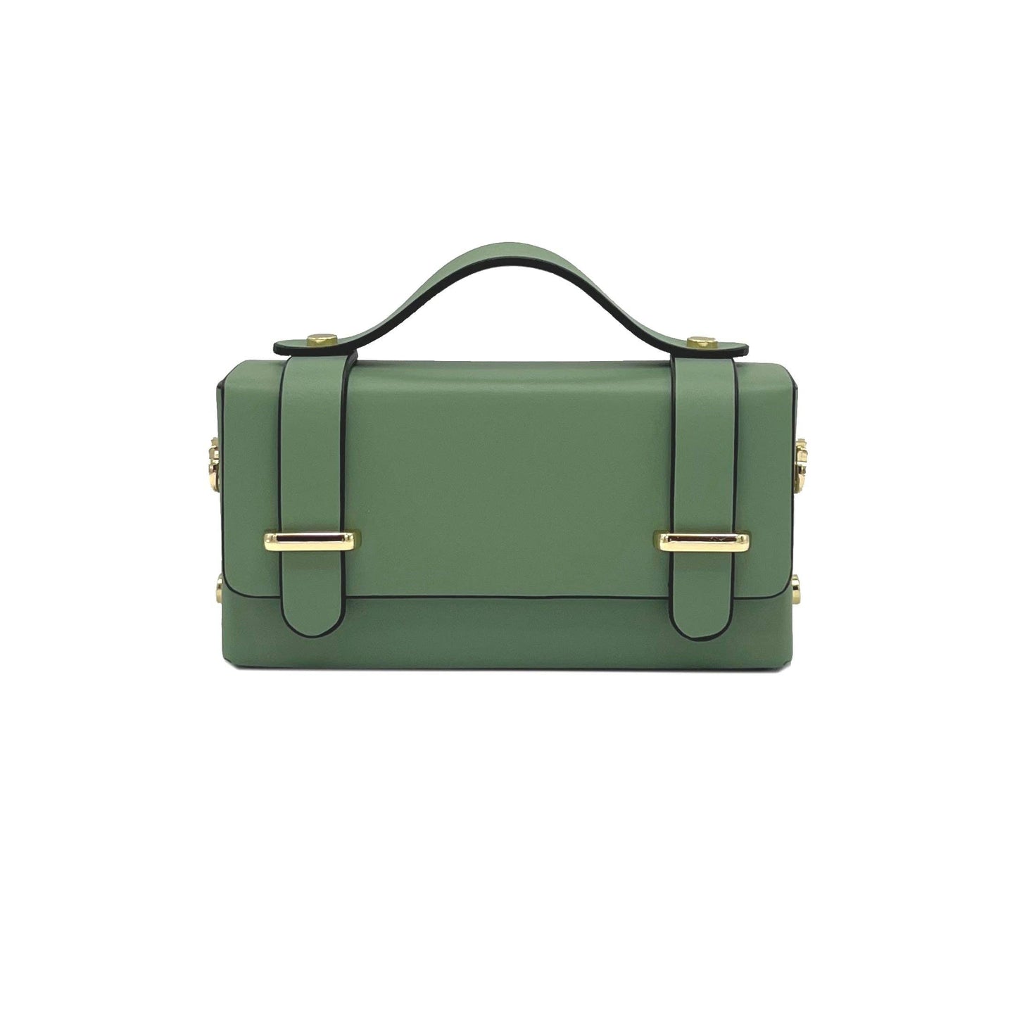 Suie Valentini srl - Genuine leather mini clutch bag with chain, Made in Italy, art. 112591: Bordeaux