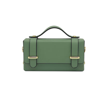 Suie Valentini srl - Genuine leather mini clutch bag with chain, Made in Italy, art. 112591: Bordeaux