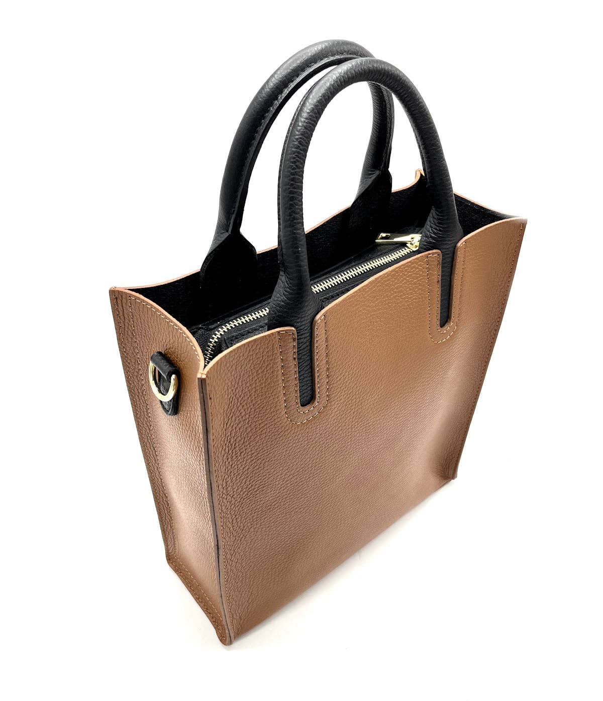 Suie Valentini srl - Genuine Leather Shoulder Bag for Women, Made in Italy, Art. 112445: Orange