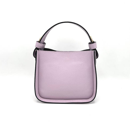 Suie Valentini srl - Genuine leather handbag, Made in Italy, art. 112303: Lilac