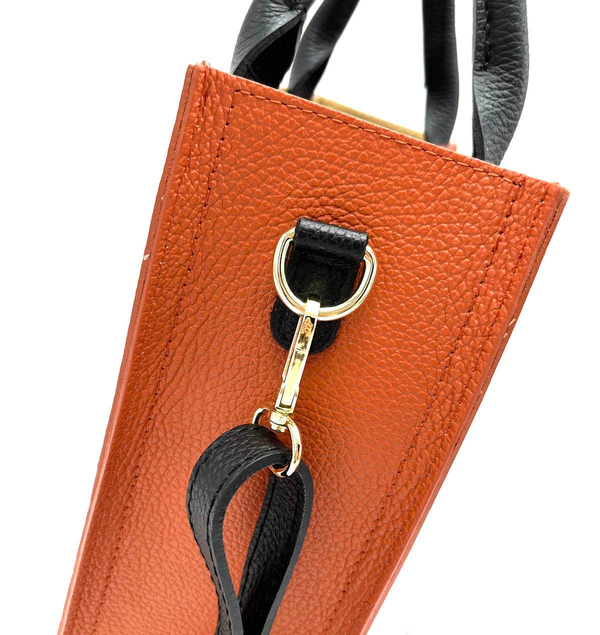 Suie Valentini srl - Genuine Leather Shoulder Bag for Women, Made in Italy, Art. 112445: Orange