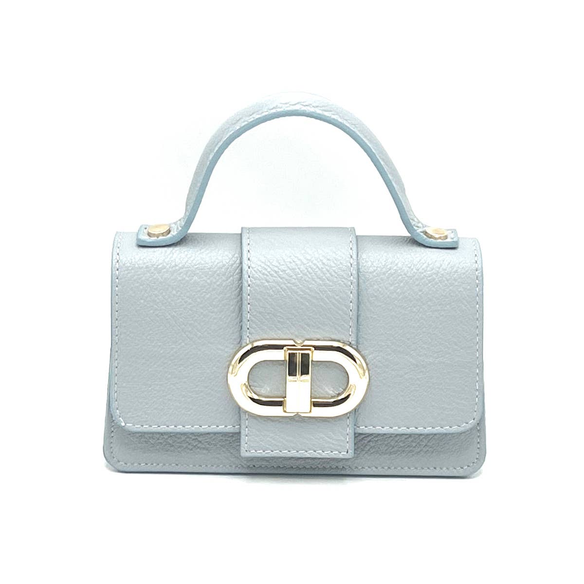 Suie Valentini srl - Genuine Leather Shoulder Bag, MINI size, Made in Italy, Art. 112413: Light Blue