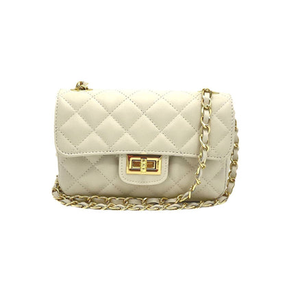 Suie Valentini srl - Genuine leather chain bag, small size, Made in Italy, art. 112492: Rusty Red