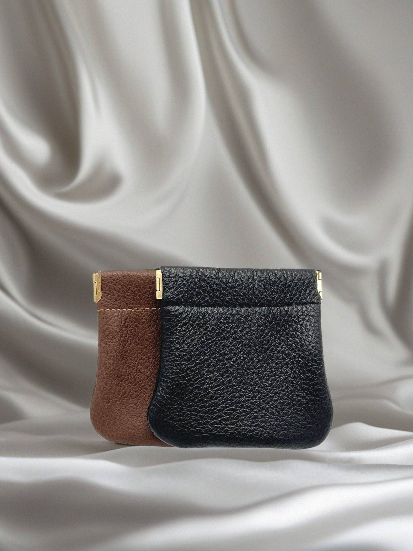 Leder-Münzbörse Schwarz 302003 | Suie Valentini Made in Italy