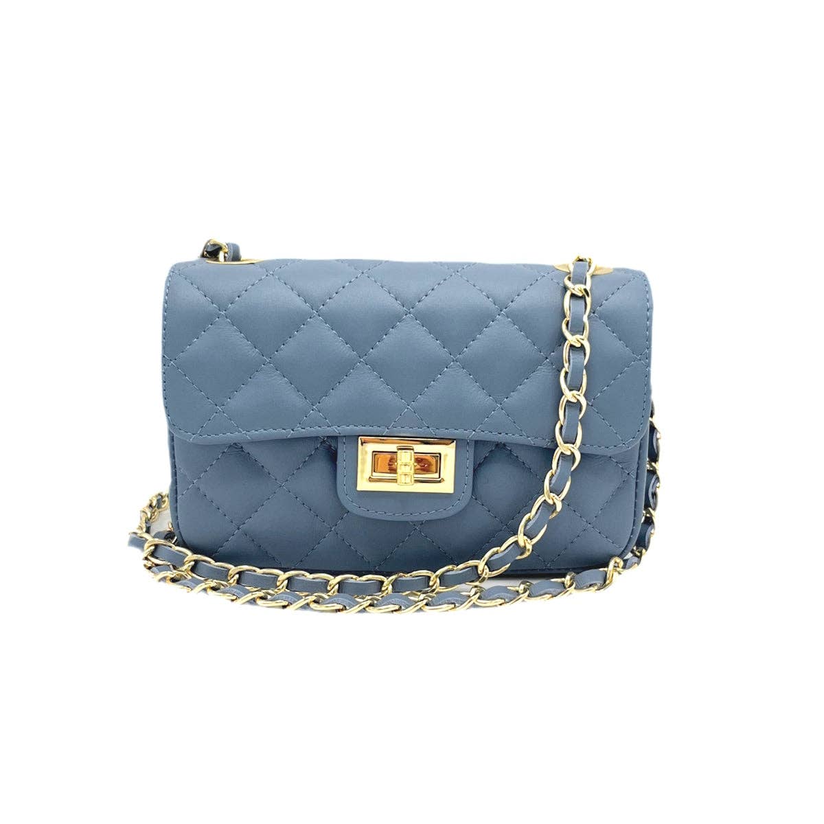 Suie Valentini srl - Genuine leather chain bag, small size, Made in Italy, art. 112492: Rusty Red