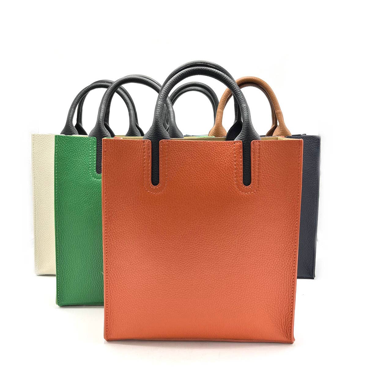 Suie Valentini srl - Genuine Leather Shoulder Bag for Women, Made in Italy, Art. 112445: Orange