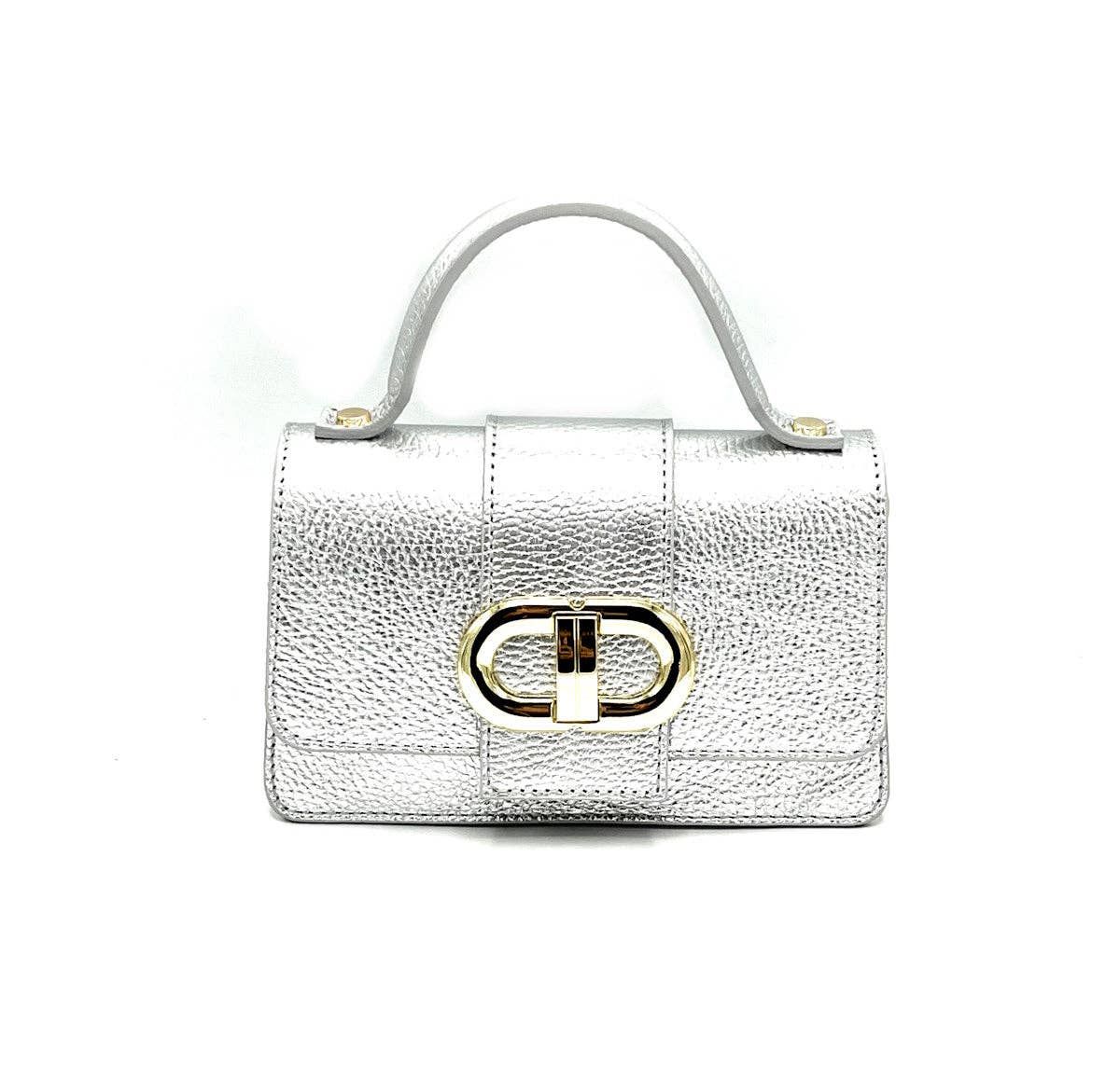 Suie Valentini srl - Genuine Leather Shoulder Bag, MINI size, Made in Italy, Art. 112413: Light Blue