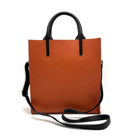 Suie Valentini srl - Genuine Leather Shoulder Bag for Women, Made in Italy, Art. 112445: Orange