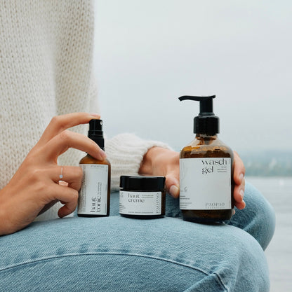 The complete solution for healthy skin during your cycle (cleansing gel, face cream, skin tonic)