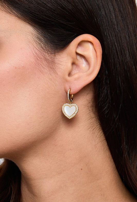 Elegante Edelstahl-Ohrhänger Weiß 124AQ150 | BYREN ÉLINE L'ATELIER