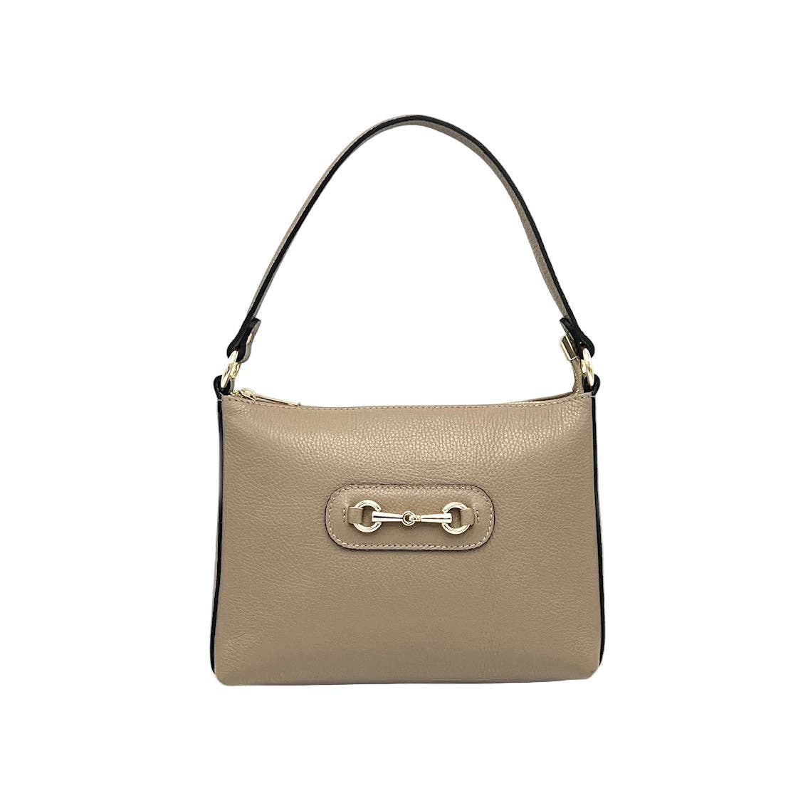 Suie Valentini srl - Genuine Leather Shoulder Bag with Shoulder Strap, Made in Italy, Art. 112660: Camel