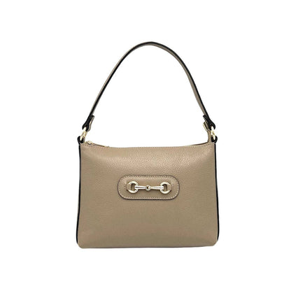 Suie Valentini srl - Genuine Leather Shoulder Bag with Shoulder Strap, Made in Italy, Art. 112660: Camel