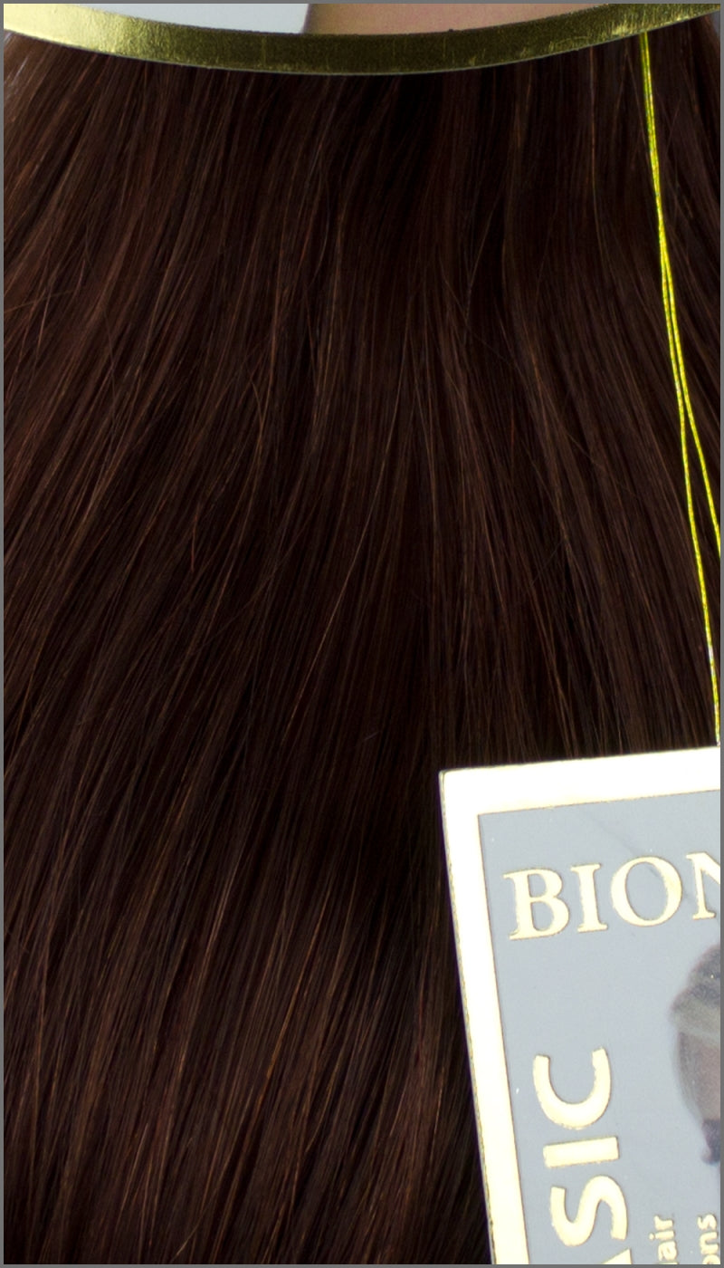 Clip-in Haar Extensions Haarverlängerung mit Echthaar, #33, Mahagoni, 40 50 60+cm, BASIC von BIONORA