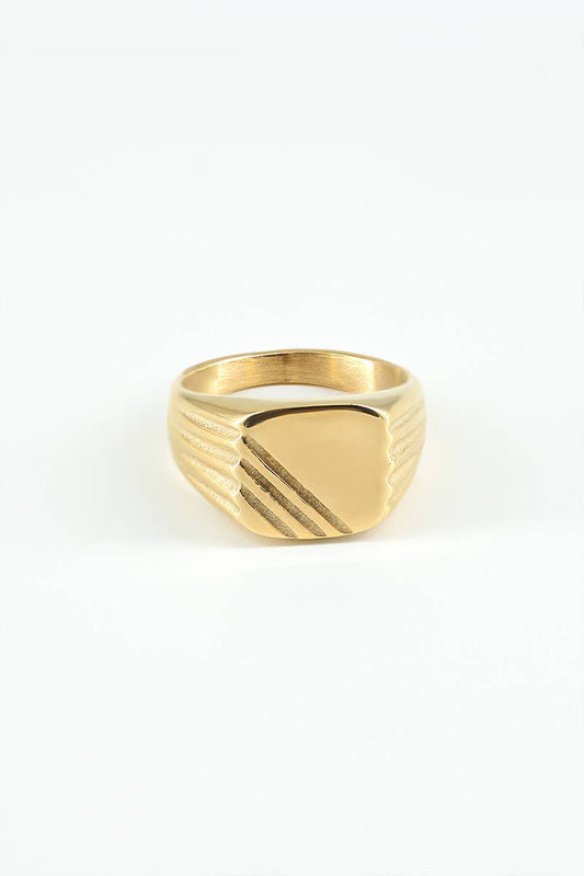Eleganter Edelstahl-Ring Gold 4TG55 | BYREN ÉLINE L'ATELIER