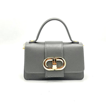 Suie Valentini srl - Genuine Leather Shoulder Bag, MINI size, Made in Italy, Art. 112413: Light Blue