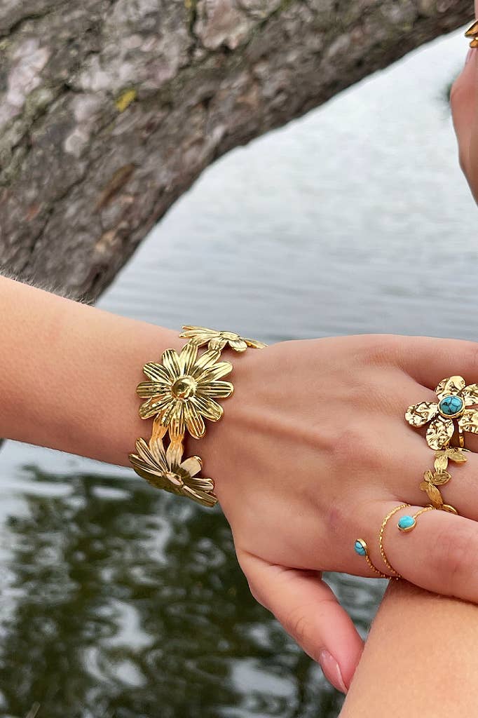 BYREN | ÉLINE L'ATELIER - Bracelet en jonc en acier inoxydable 324AQ231: Or / Acier inoxydable