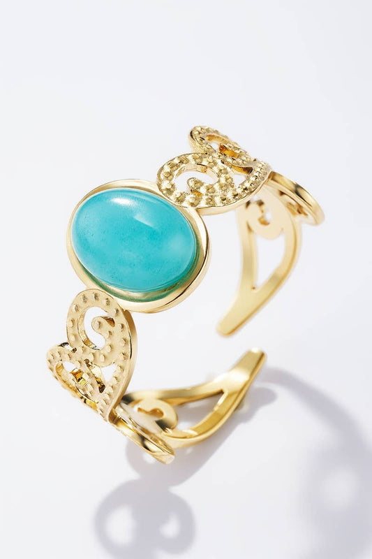 Eleganter Edelstahl-Ring Gold 424RX189 | BYREN ÉLINE L'ATELIER