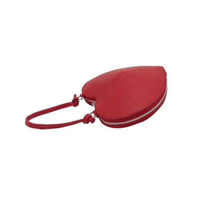 Suie Valentini srl - Genuine Leather Shoulder Bag, Made in Italy, Art. 112587: Red