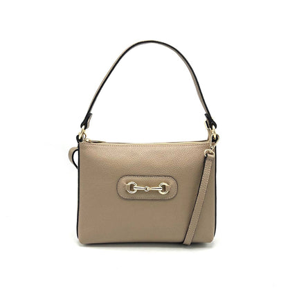 Suie Valentini srl - Genuine Leather Shoulder Bag with Shoulder Strap, Made in Italy, Art. 112660: Camel