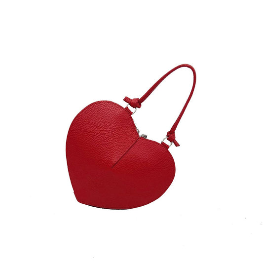 Leder-Schultertasche Rot 112587 | Suie Valentini Made in Italy