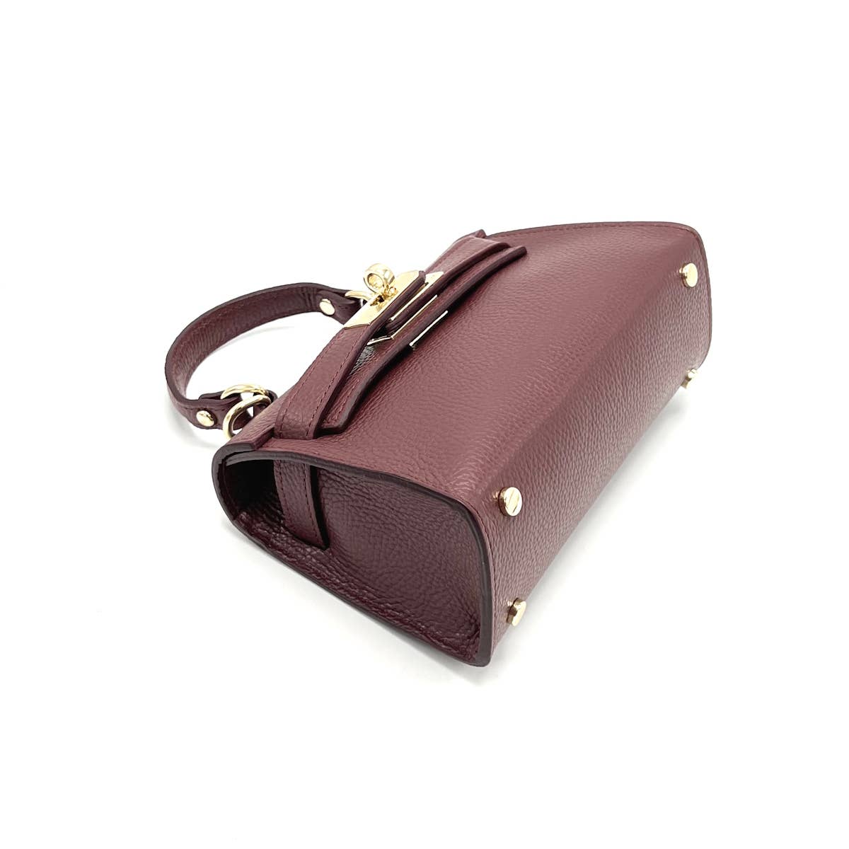 Suie Valentini srl - Genuine leather shoulder bag, Made in Italy, art. 112609: Navy Blue