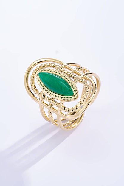 Eleganter Edelstahl-Ring mit blauem Stein 424RX89 | BYREN ÉLINE L'ATELIER