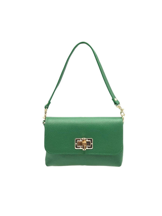 Leder-Mini-Umhängetasche Grün 112720 | Suie Valentini Made in Italy