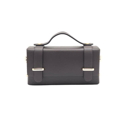 Suie Valentini srl - Genuine leather mini clutch bag with chain, Made in Italy, art. 112591: Bordeaux