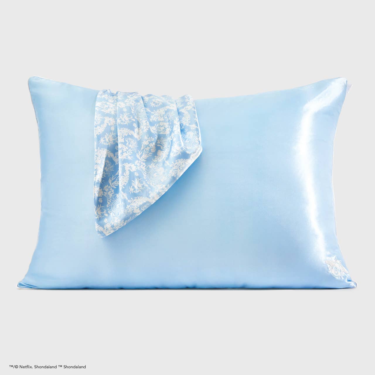 Kitsch x Bridgerton Satin Cushion Cover//Toile De Blue