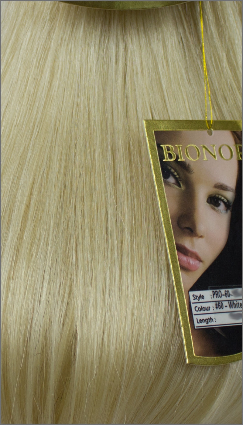 Clip-in Haar Extensions mit Echthaar, #60, Weißblond, 40 50 60+cm,85-105g, PROFESSIONAL, BIONORA
