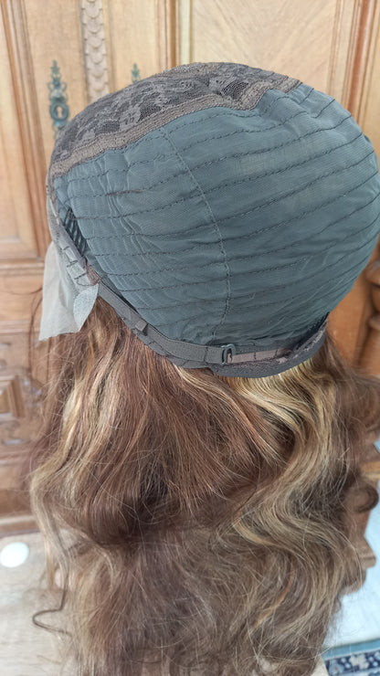 Lang Körper Welle T-Part Echthaarperücke Blond Braun