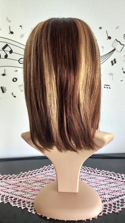 Bob human hair wig T-part ombre blonde