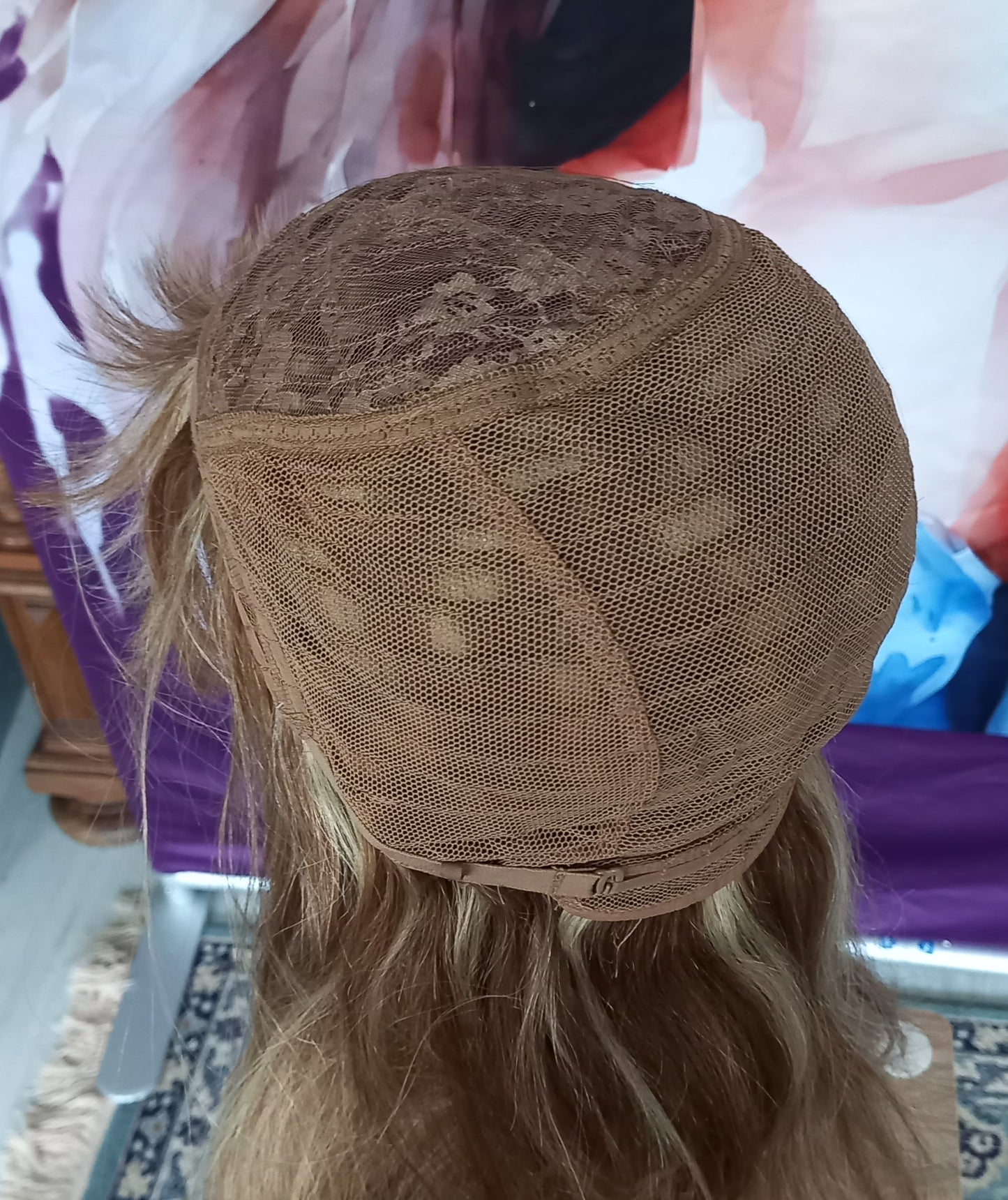 Lang Echthaarperücke Highlight Blond 6/613 mit Pony
