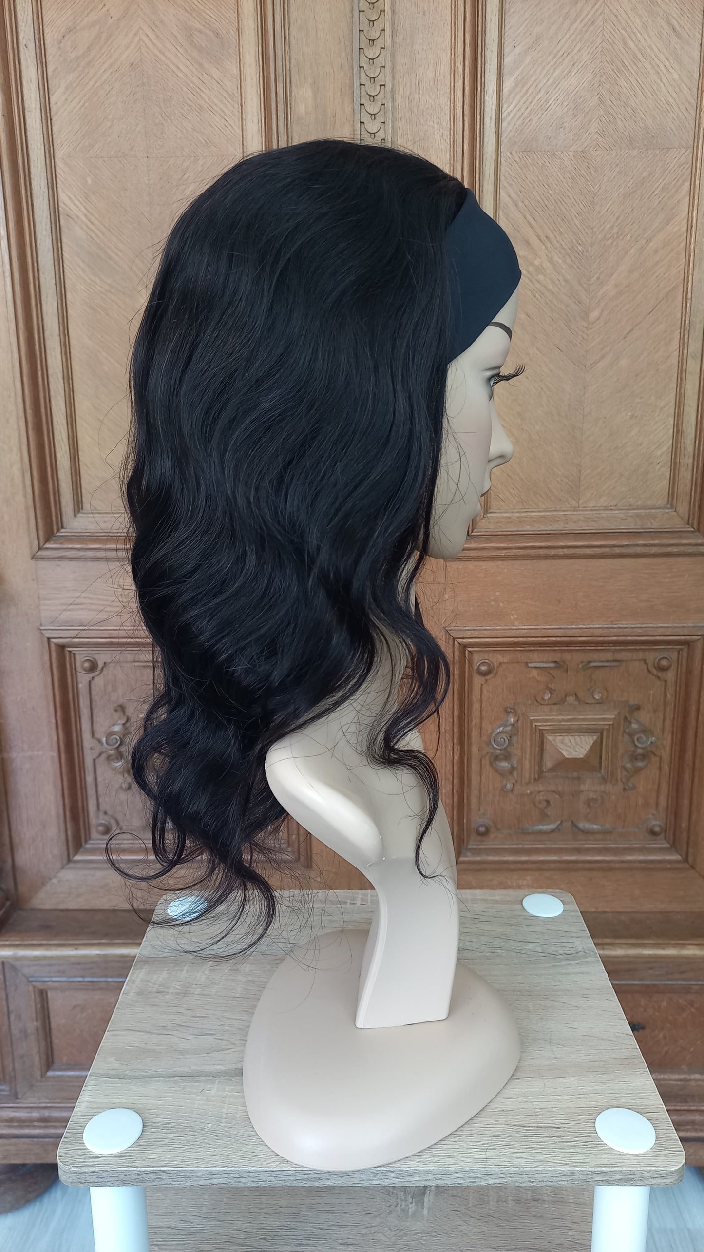 Body Wave Human Hair Headband Wig Black Brown