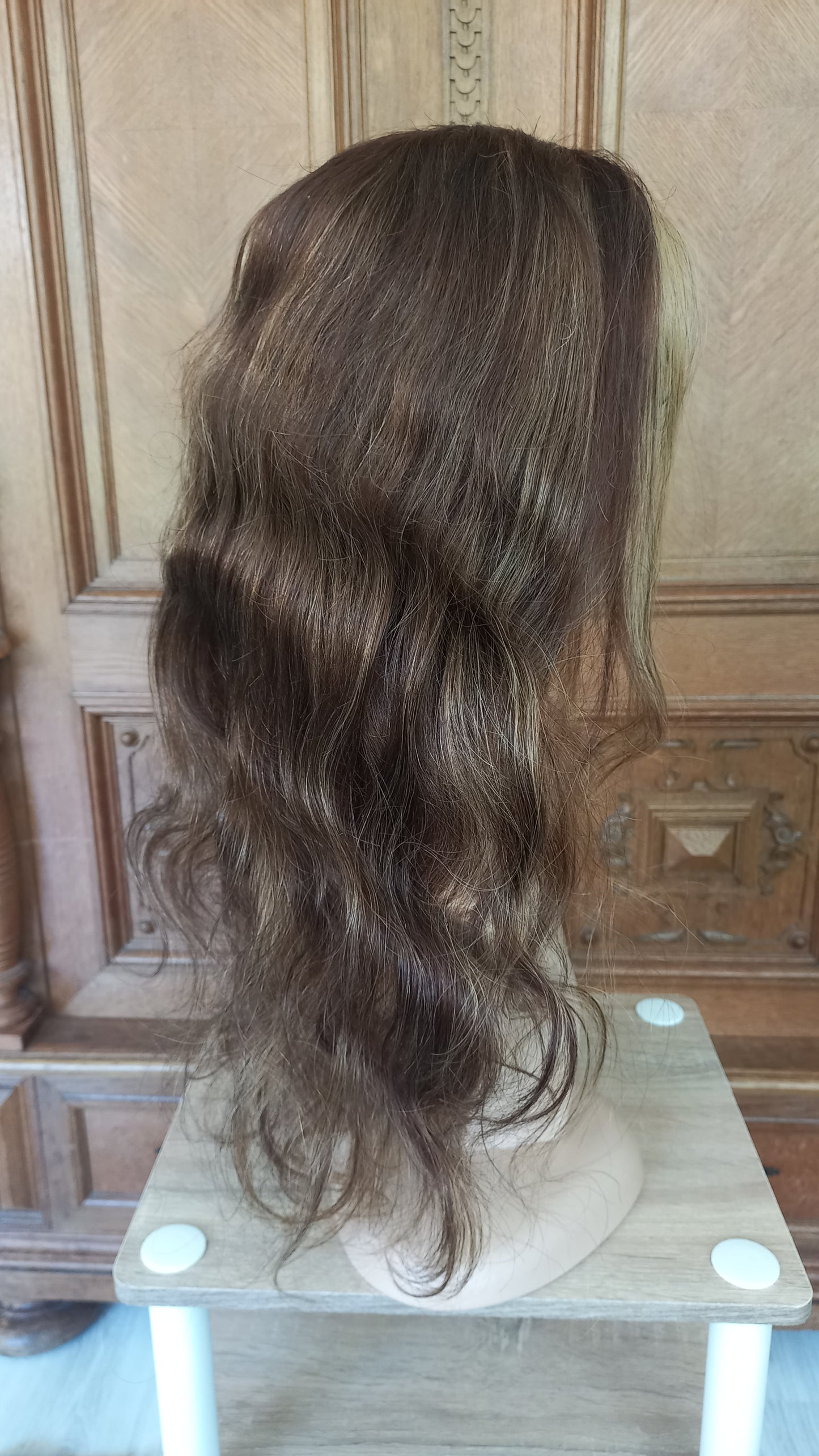 Lang Körper Welle T-Part Echthaarperücke Blond Braun