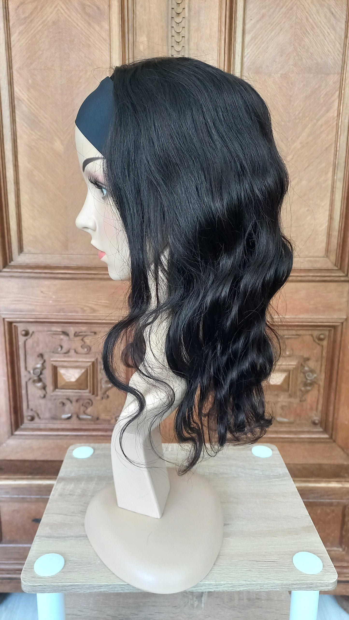 Body Wave Human Hair Headband Wig Black Brown