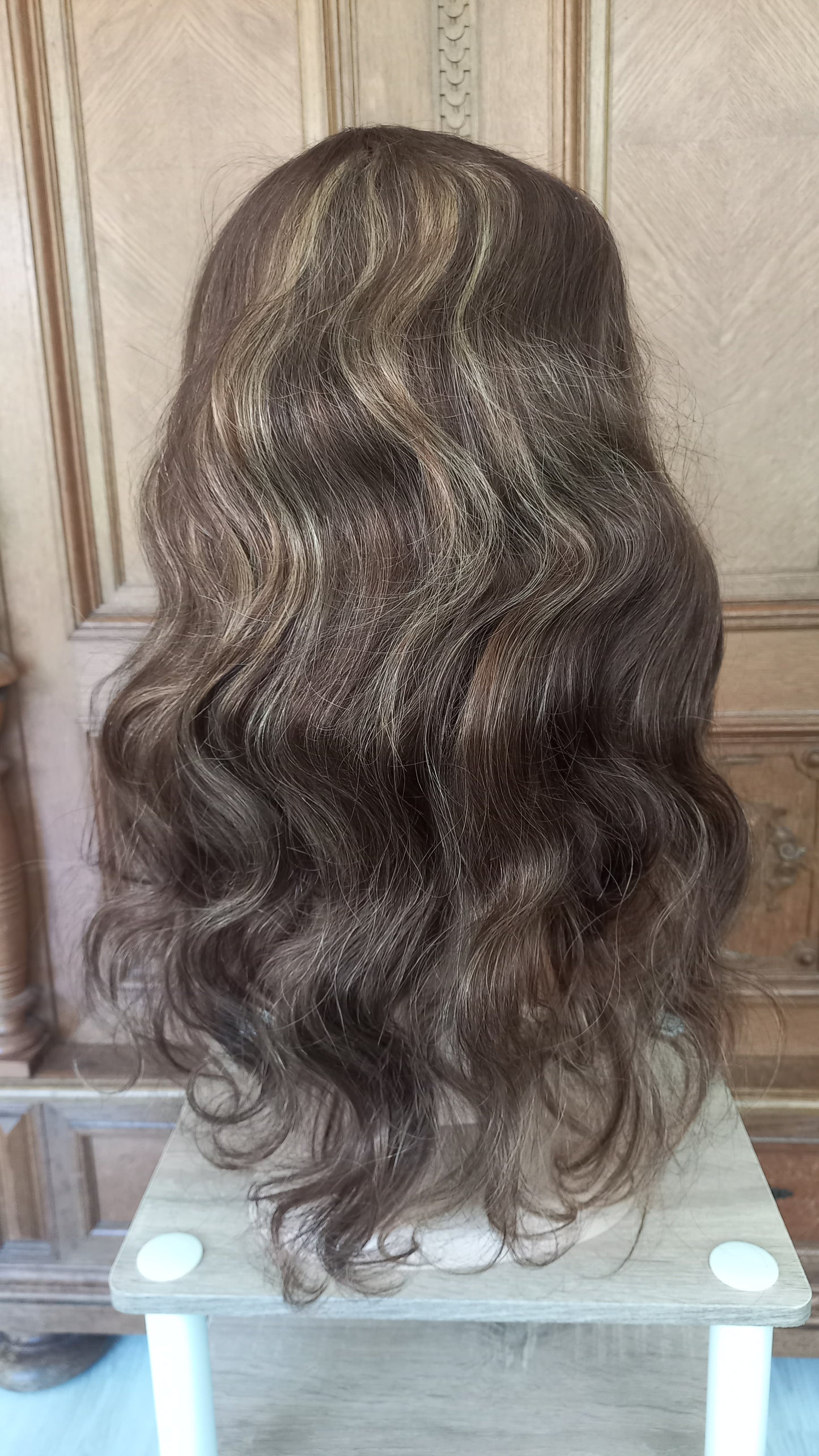 Lang Körper Welle T-Part Echthaarperücke Blond Braun